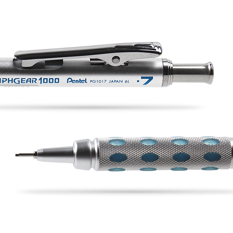 ぺんてる製、グラフギア1000、重心が低く、伸縮式の保護管が - Pentel Pen Energel のレビューと価格