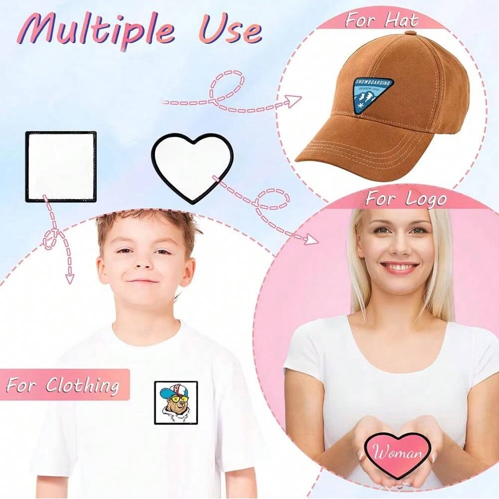 10枚/セット昇華パッチ アイロン接着 無地パッチ DIYク - Hat Sublimation Blank のレビューと価格