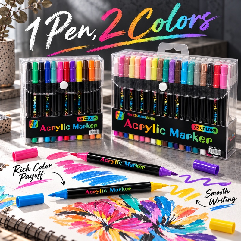 2色アクリル絵の具マーカー 24/48/72/96/120色 - Copic Marker Classic のレビューと価格